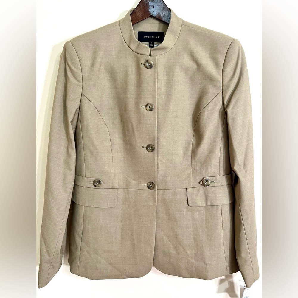 TWINHILL Women’s Wool Blend Career Professional Camel Suit‎ Blazer Size 8 NWT